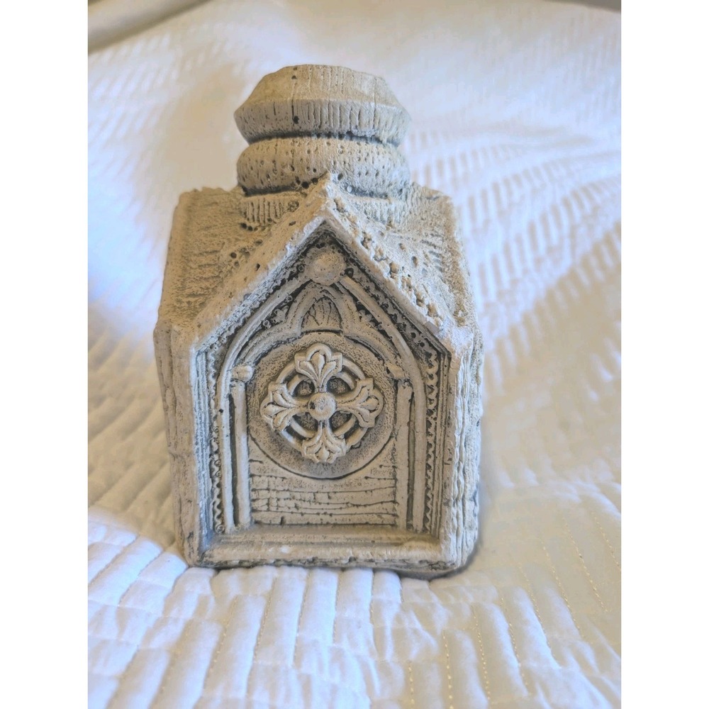 Vintage Hayes Parker Sand Cast Sandstone Candle Holder 8" Gothic Architectural